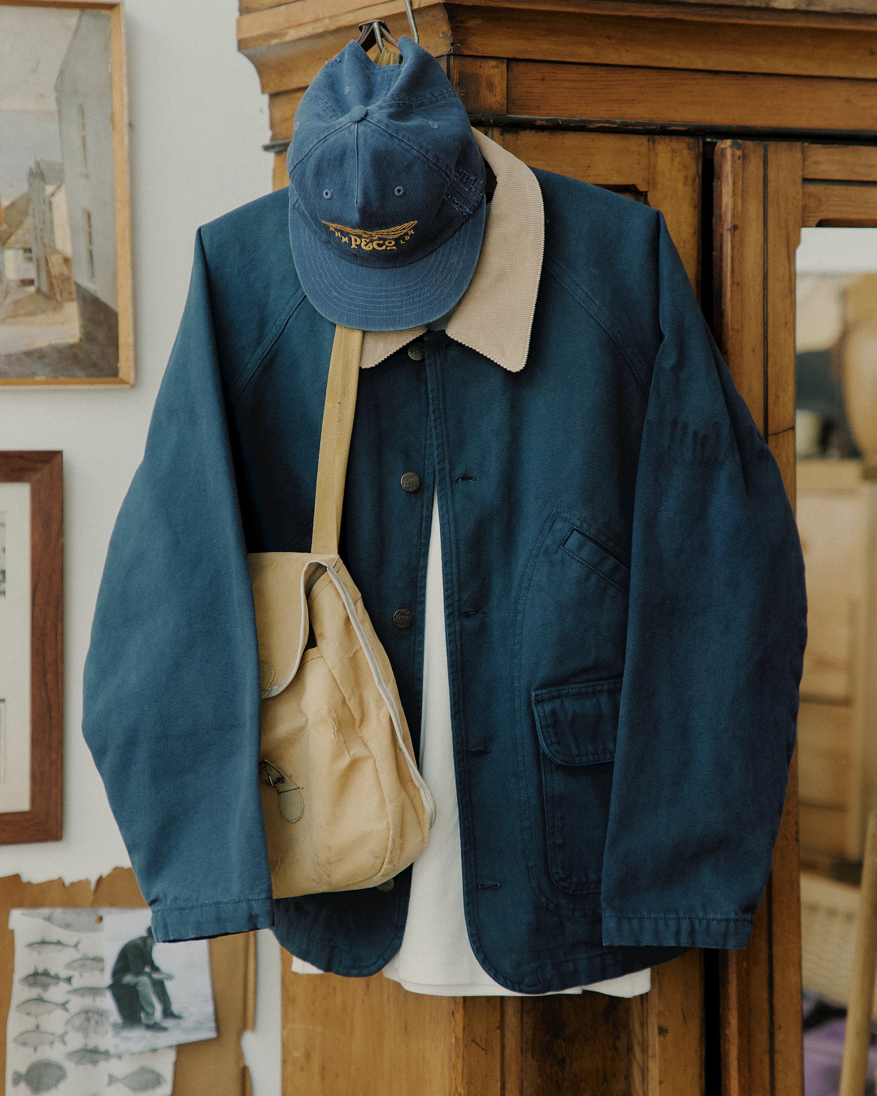 Marine Quarter Canvas Jacket - Navy