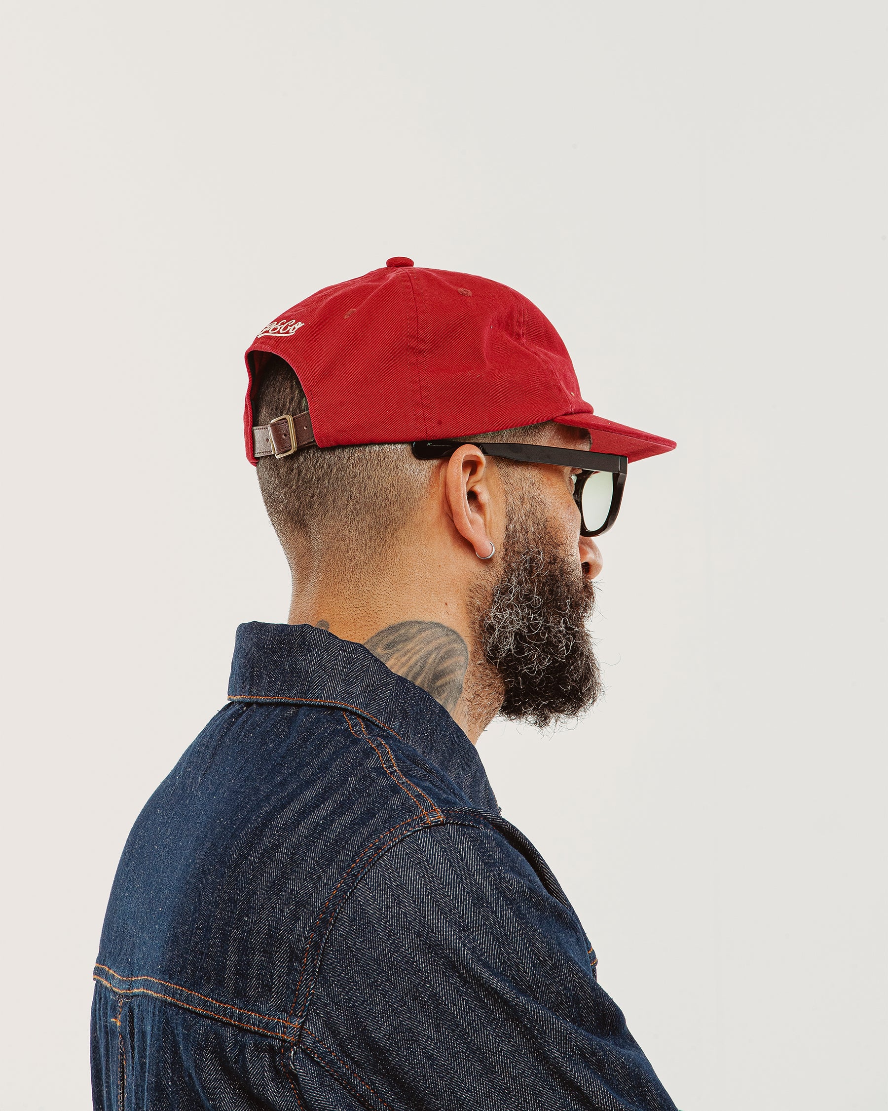 Script Cotton 5 Panel Cap - Brick Red