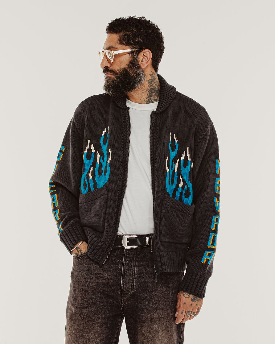 Valley Intarsia Knit - Charcoal