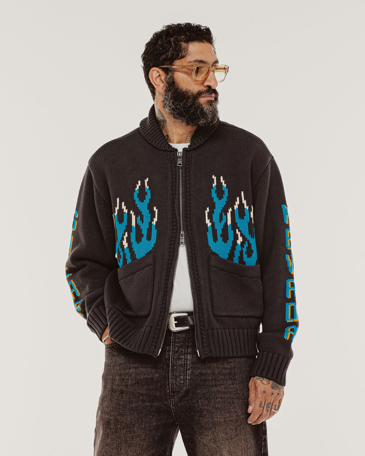 Valley Intarsia Knit - Charcoal