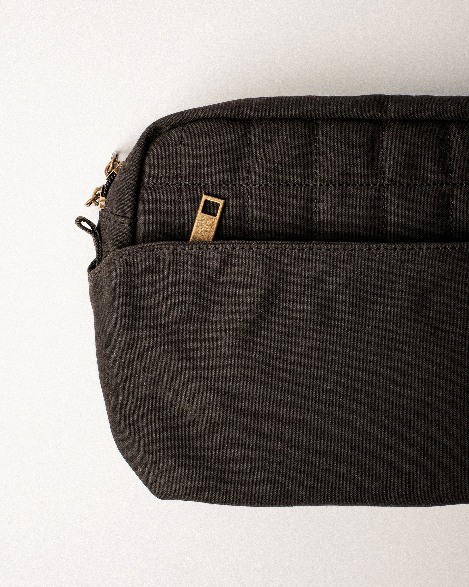 Waxed Canvas Crossbody Bag - Black