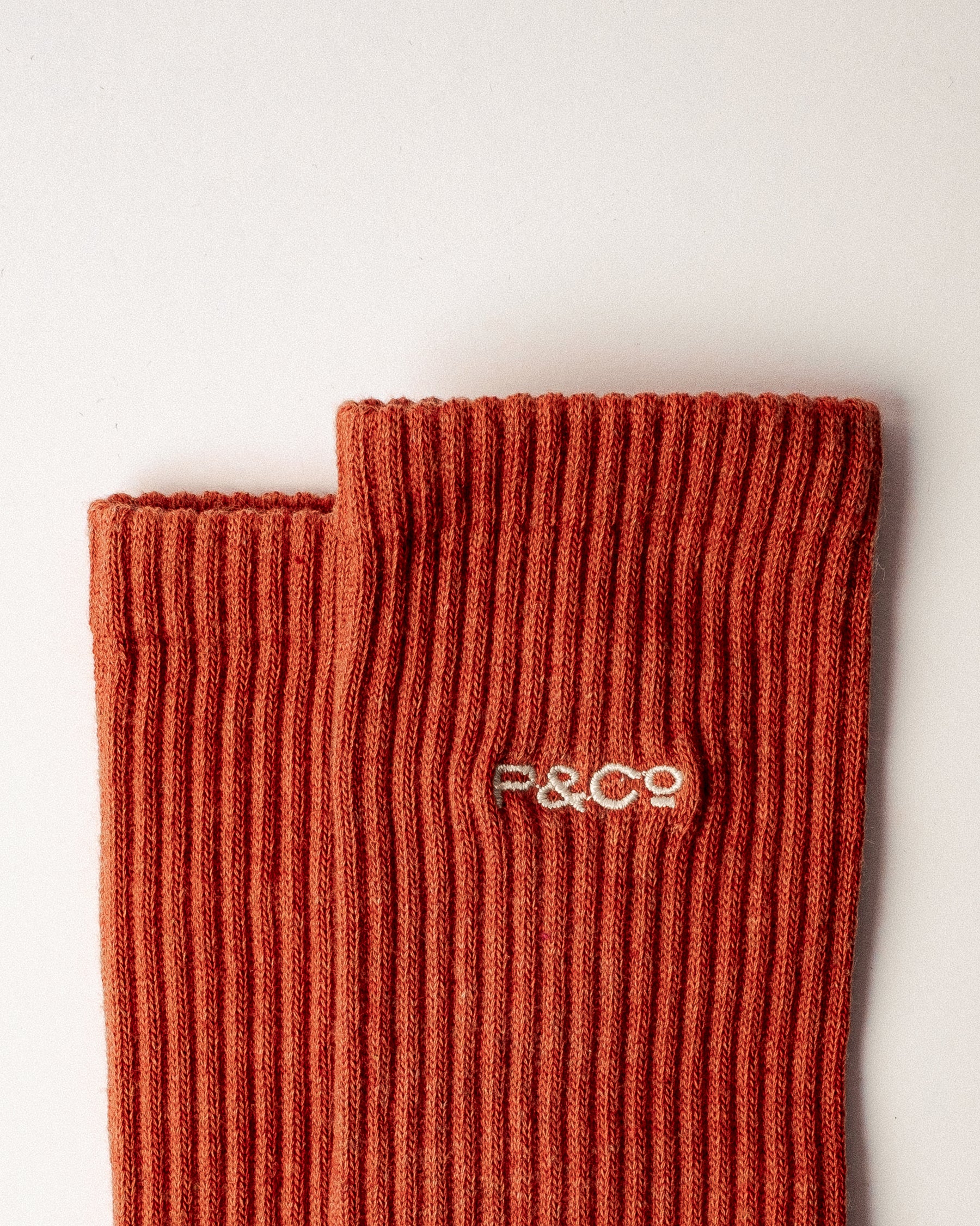 P&Co Essential Socks - Ecru & Burnt Orange