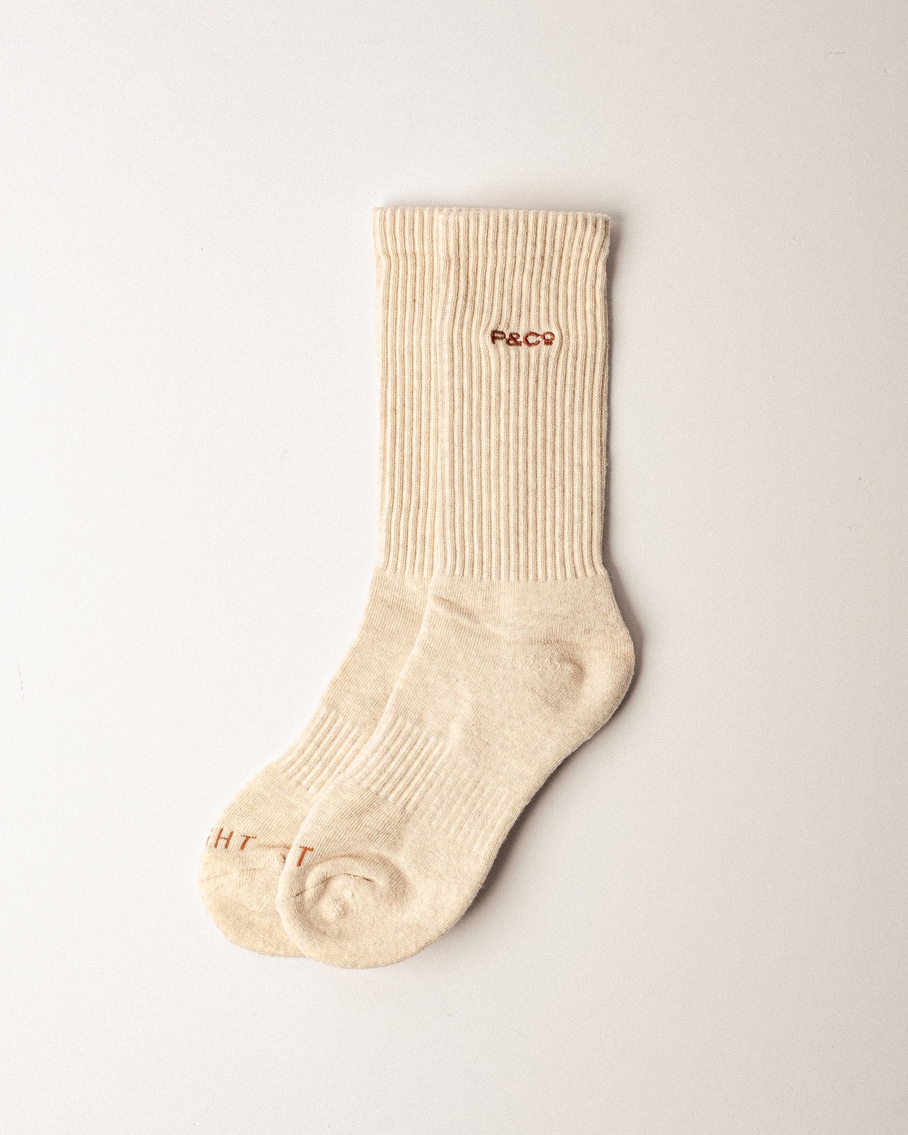 P&Co Essential Socks - Ecru & Burnt Orange