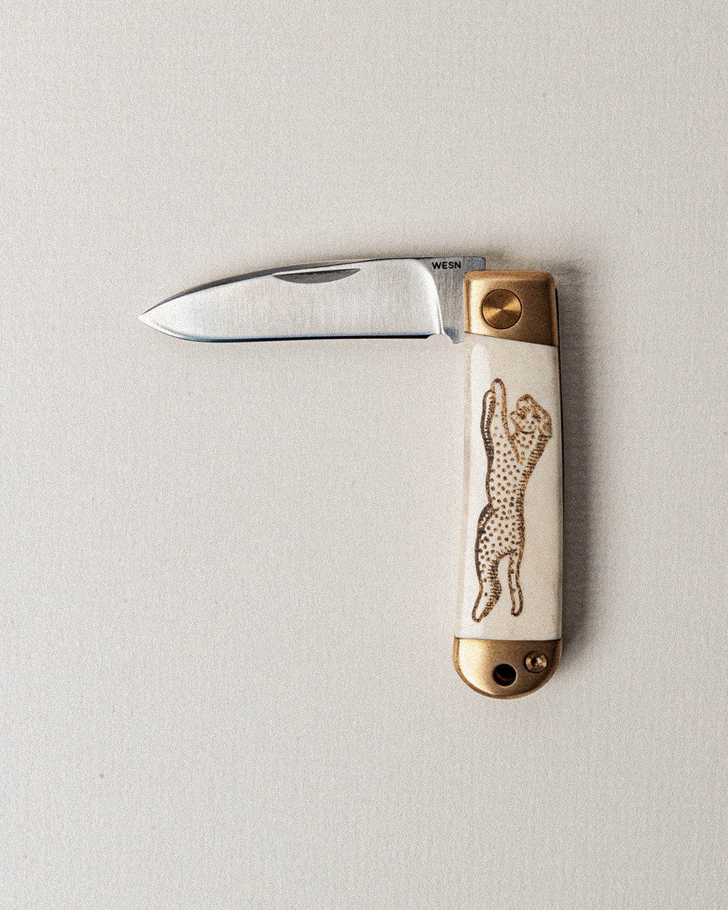 The Wildcat Henry Knife - Brass & Bone