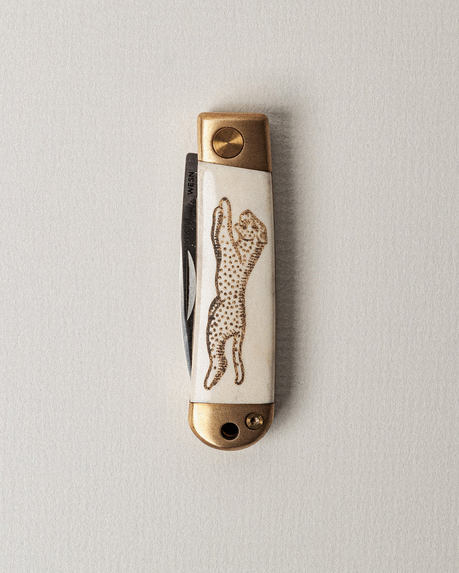 The Wildcat Henry Knife - Brass & Bone