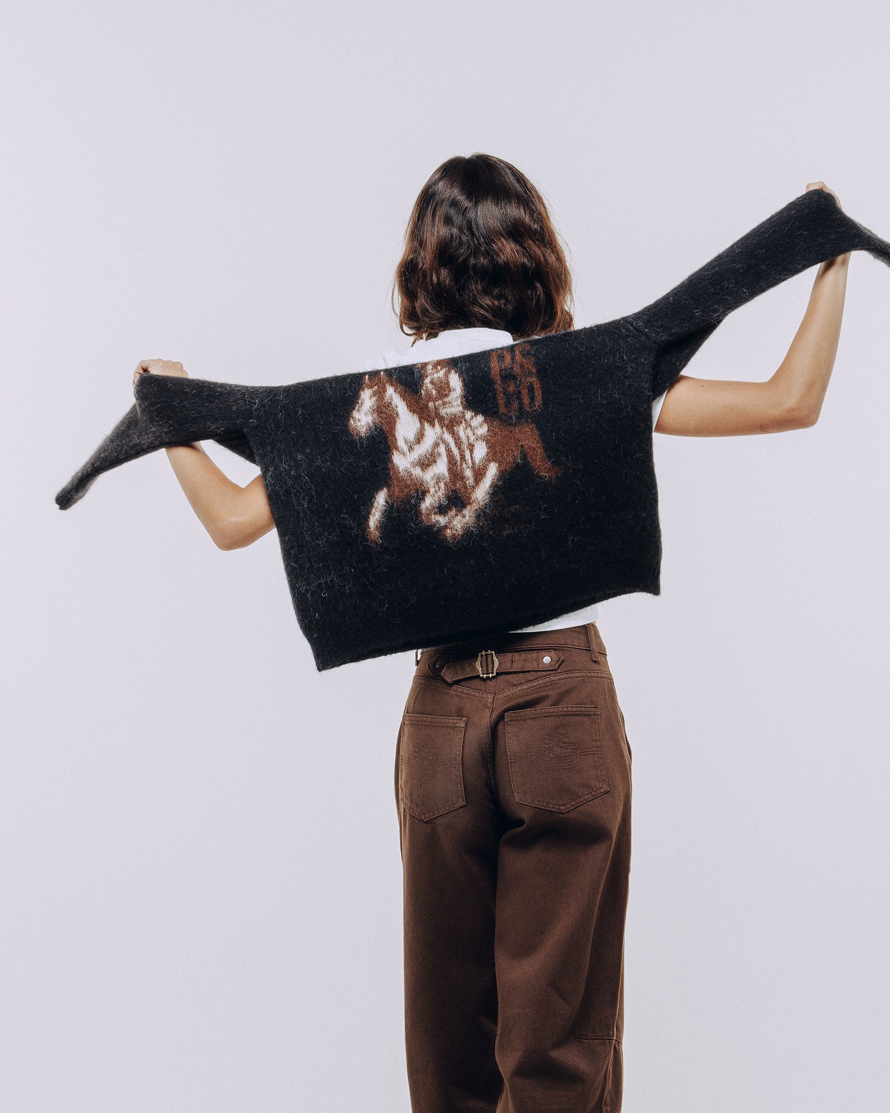 Western Knitted Jumper - Washed Black