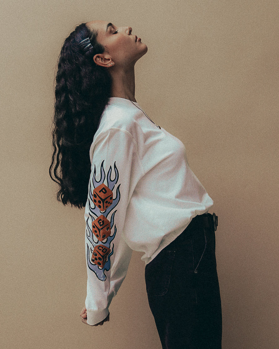 Make Your Own Luck Boxy Longsleeve - Off White 