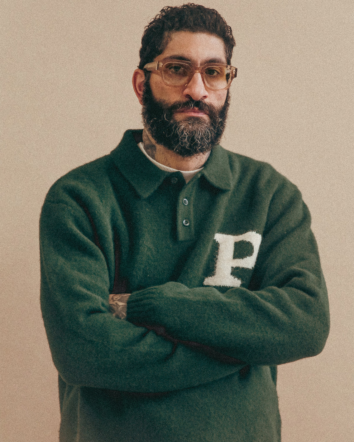 Winslow Knitted Polo - Forest Green