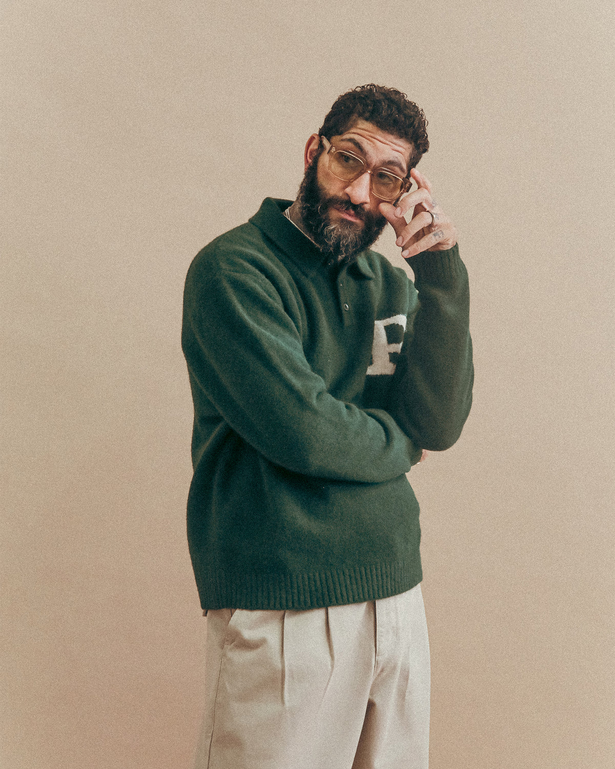 Winslow Knitted Polo - Forest Green