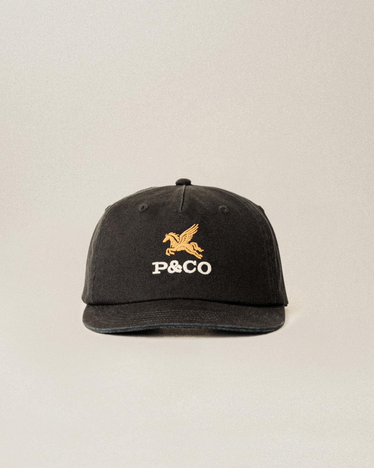 Pegasus Twill 5 Panel Cap - Black