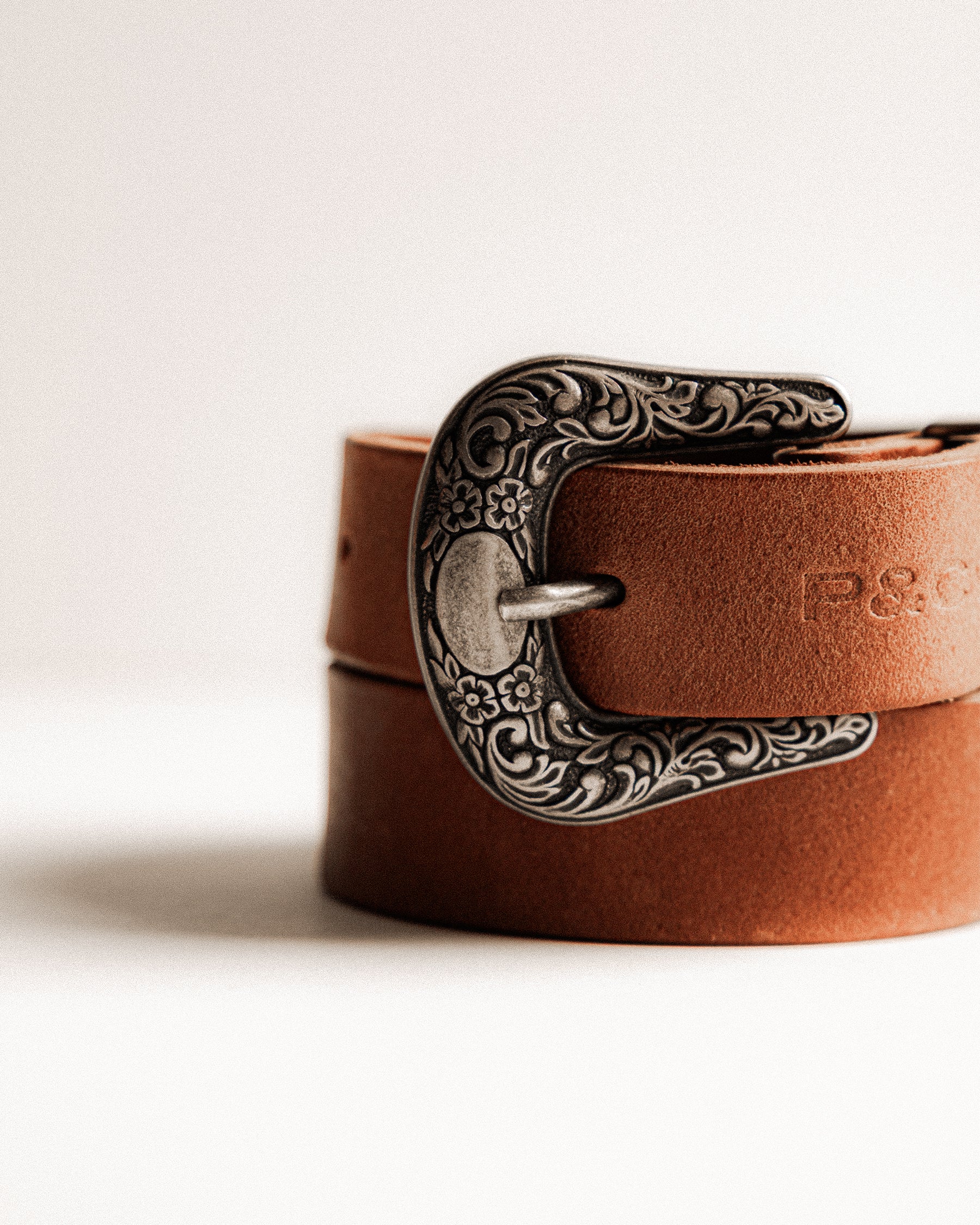 Dolly Western Leather Belt - Brown