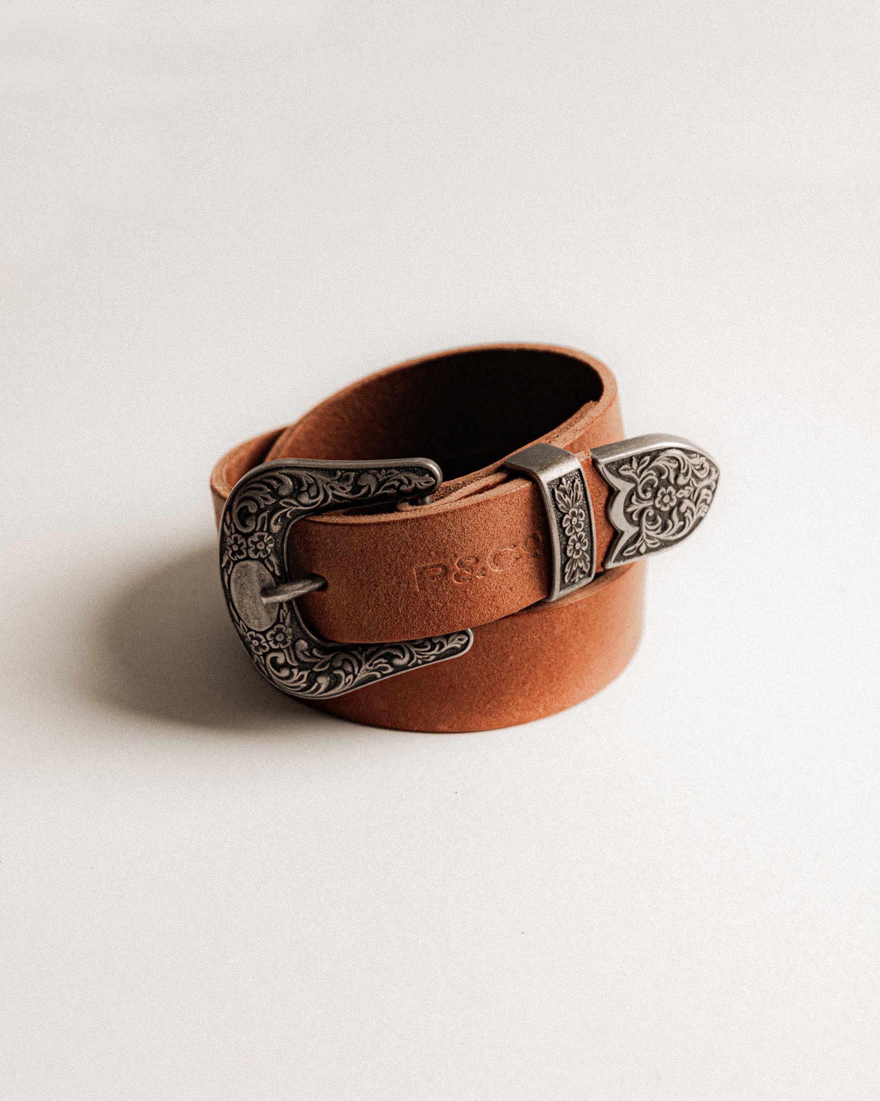 Dolly Western Leather Belt - Brown