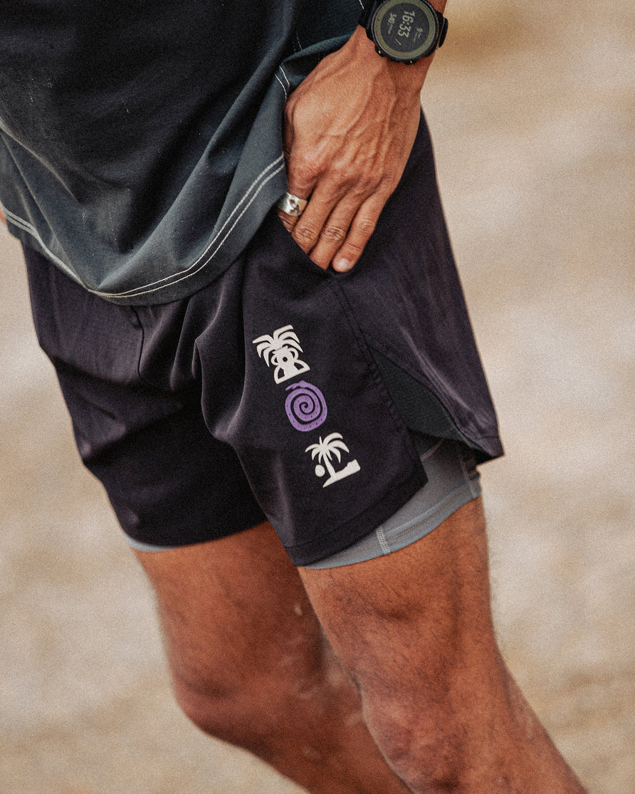 Tropics 2-in-1 Trail Short - Black & Slate