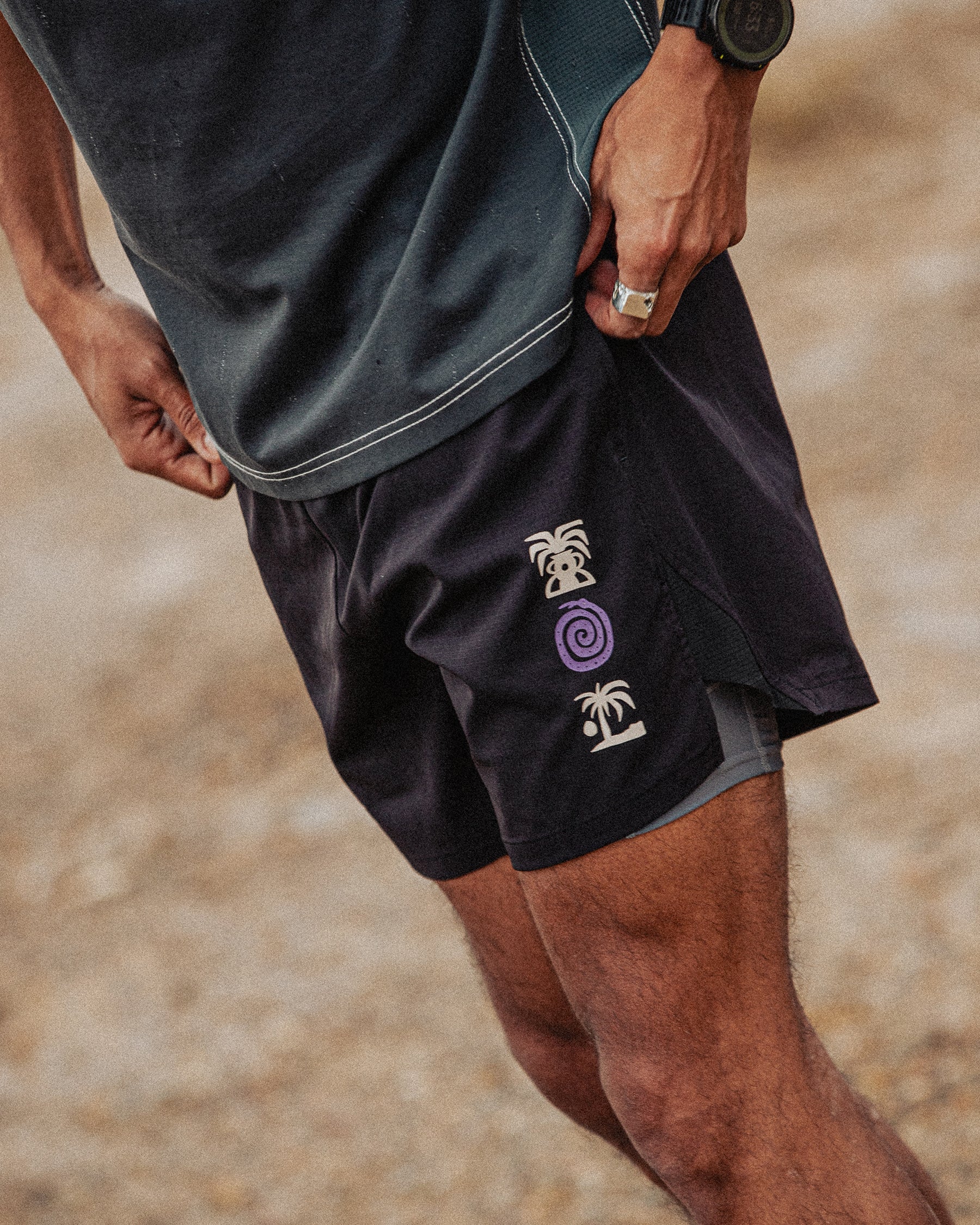 Tropics 2-in-1 Trail Short - Black & Slate