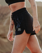 Sun Curved Hem Trail Shorts - Black