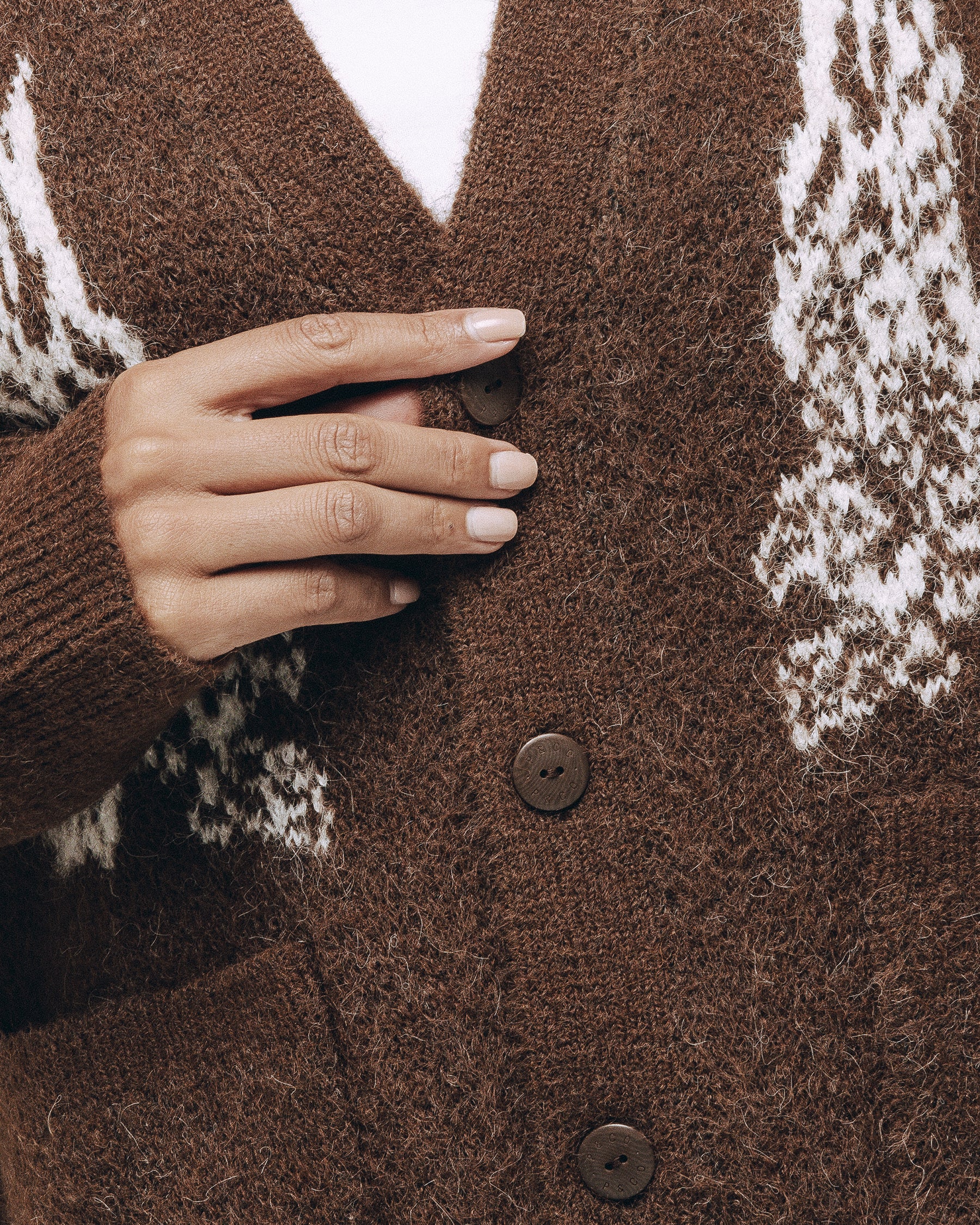 Nelson Brushed Cardigan - Brown