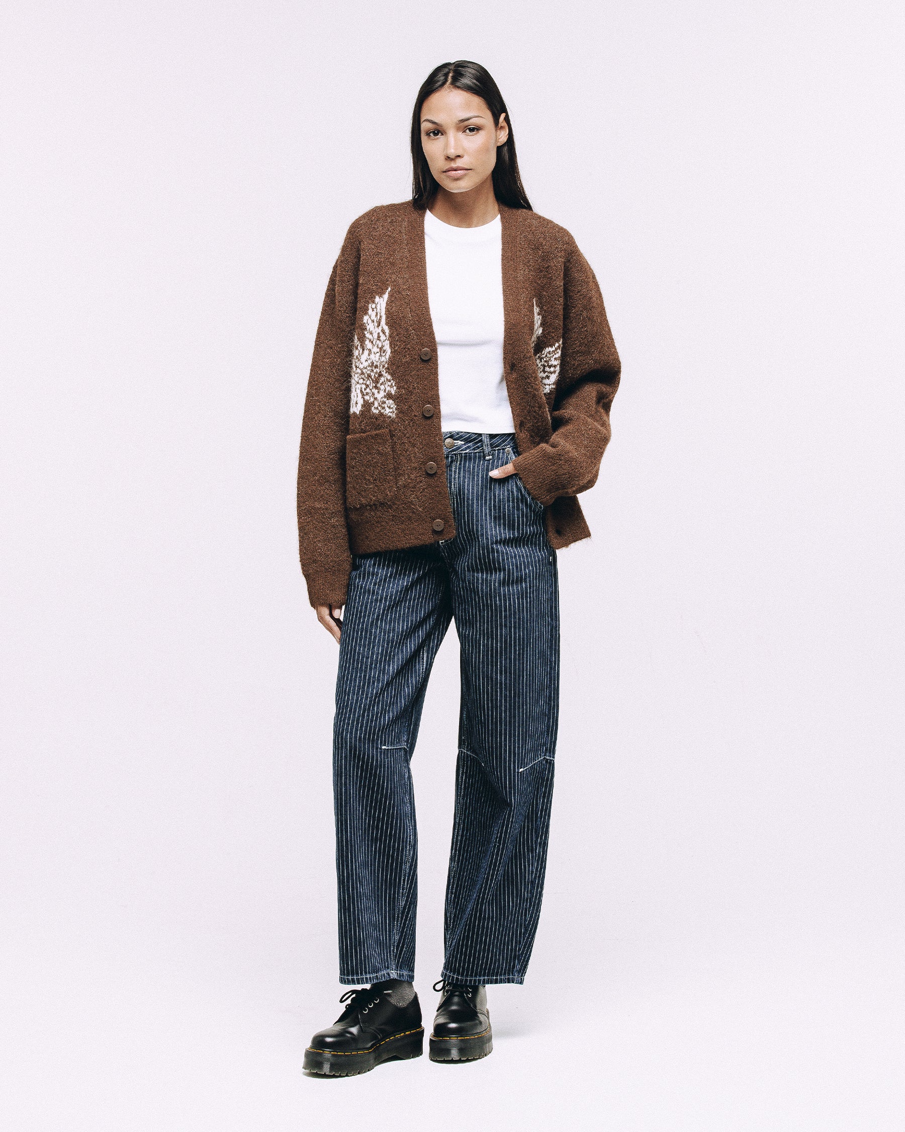 Nelson Brushed Cardigan - Brown