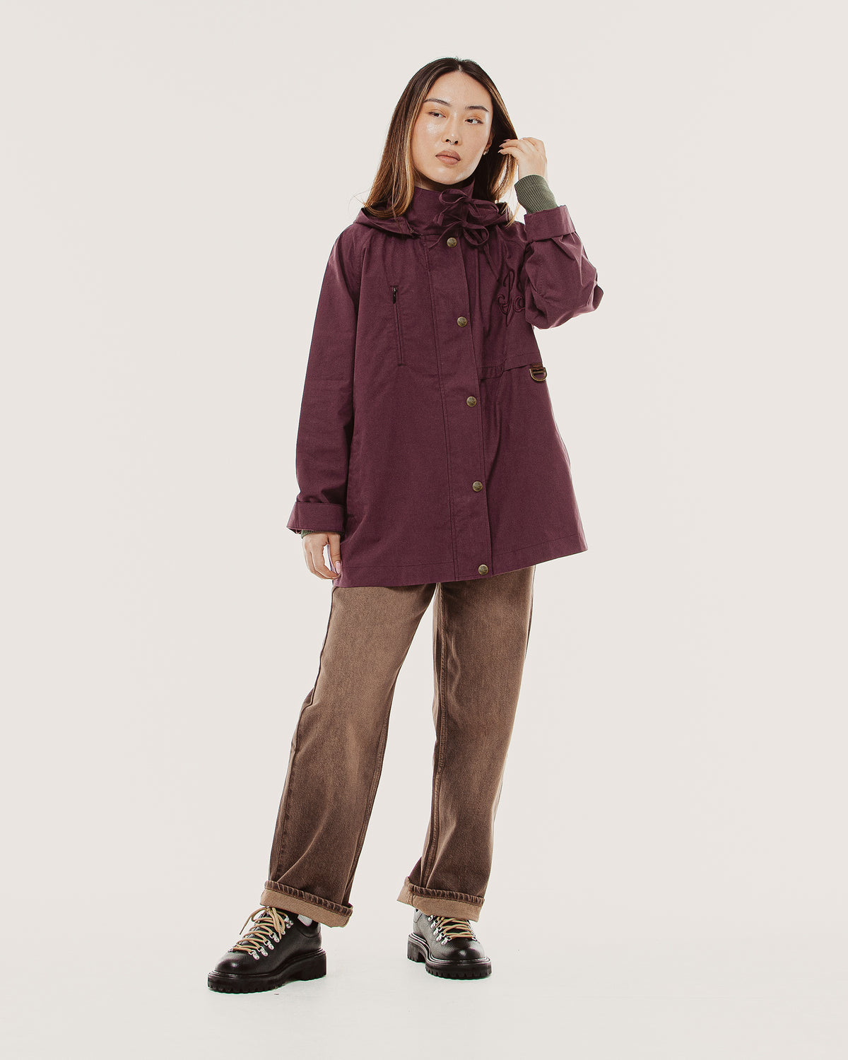 Roxy Swing Raincoat - Aubergine
