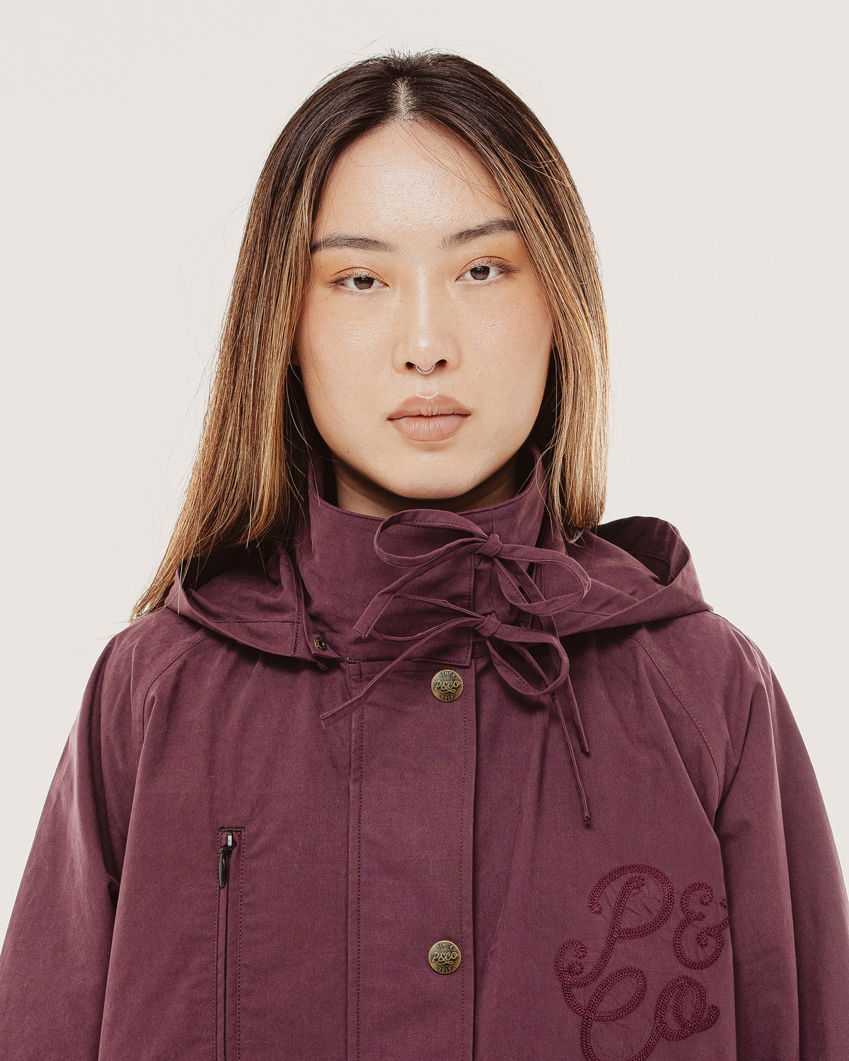 Roxy Swing Raincoat - Aubergine