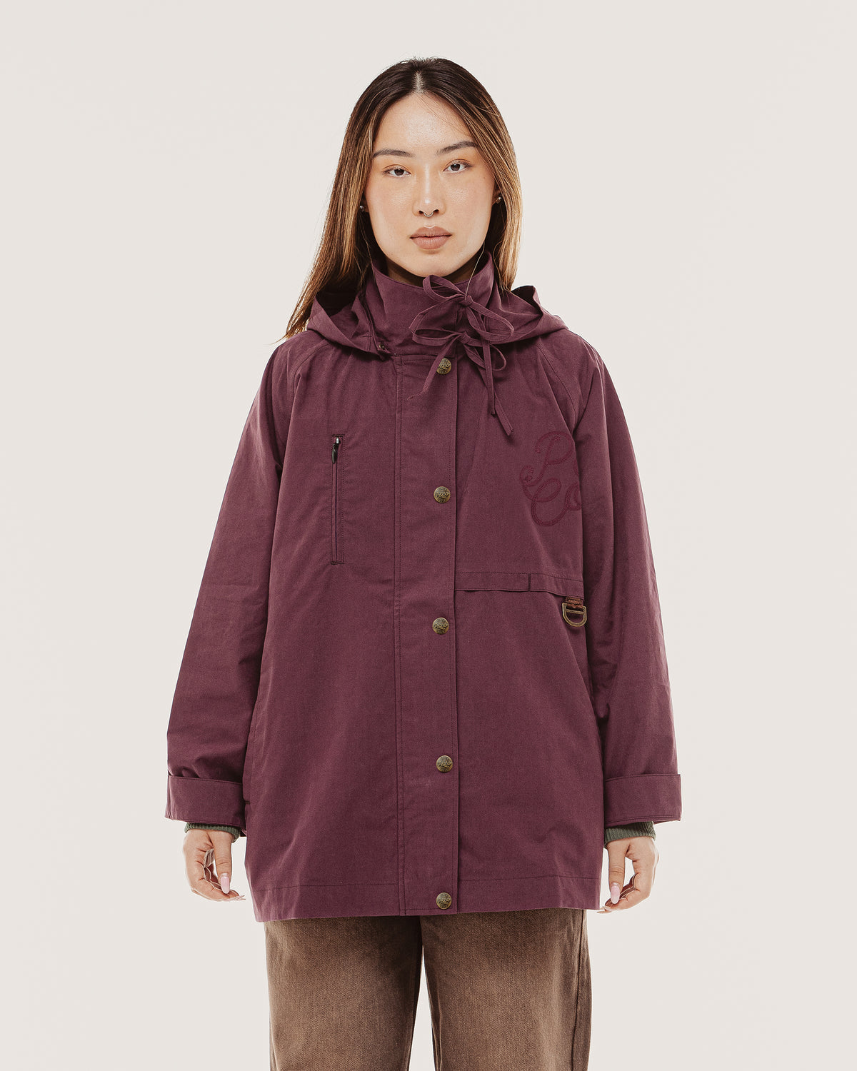 Roxy Swing Raincoat - Aubergine