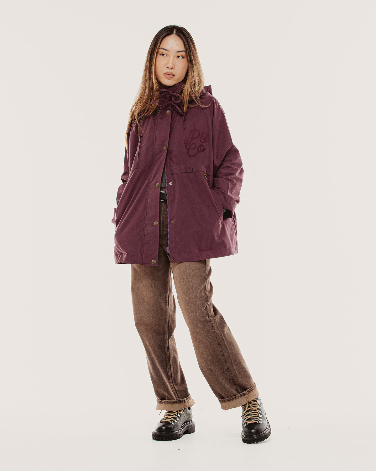 Roxy Swing Raincoat - Aubergine