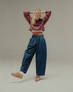 Yama Balloon Denim Pant - Grid Check