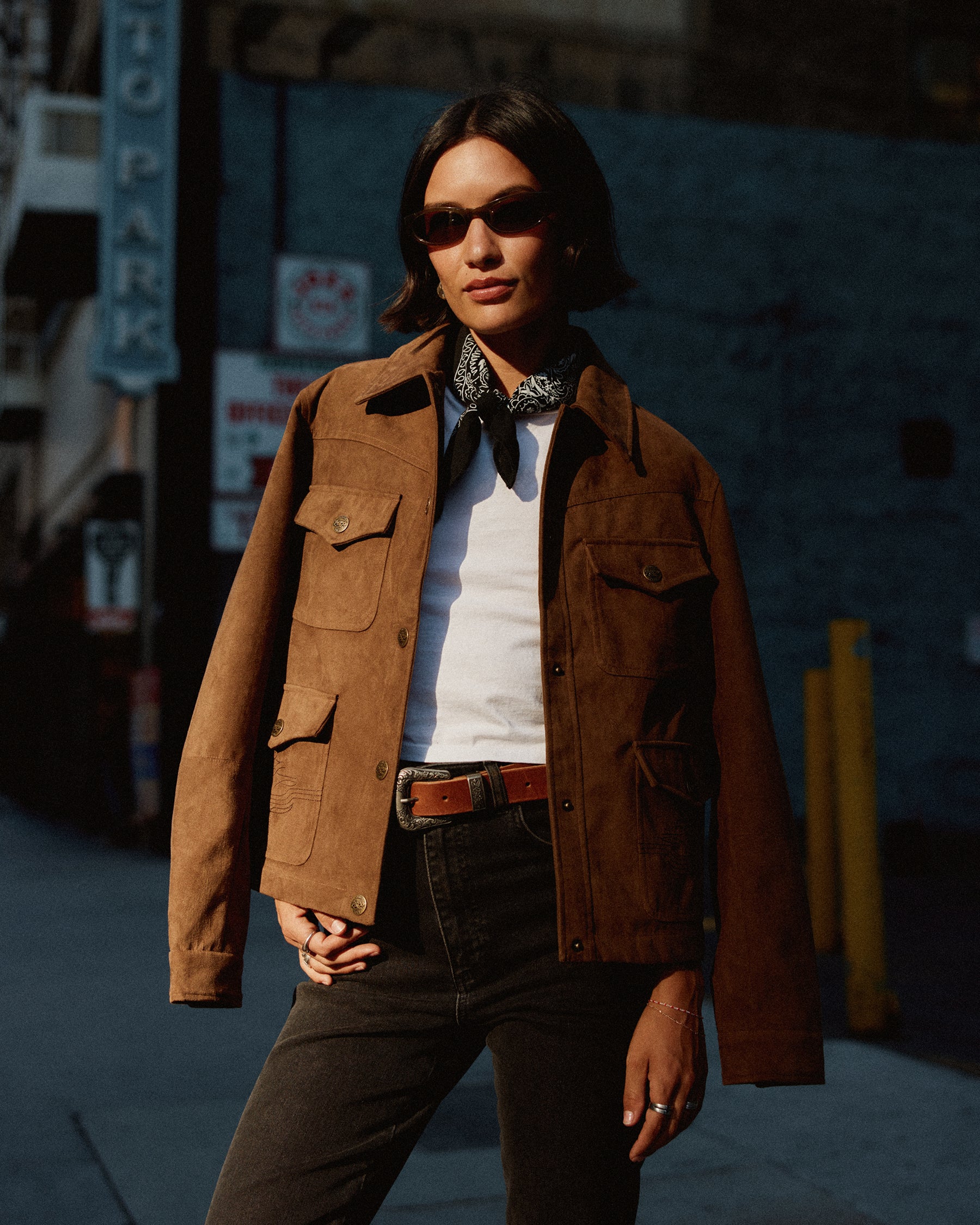 Jolene Faux Suede Barn Jacket - Tan