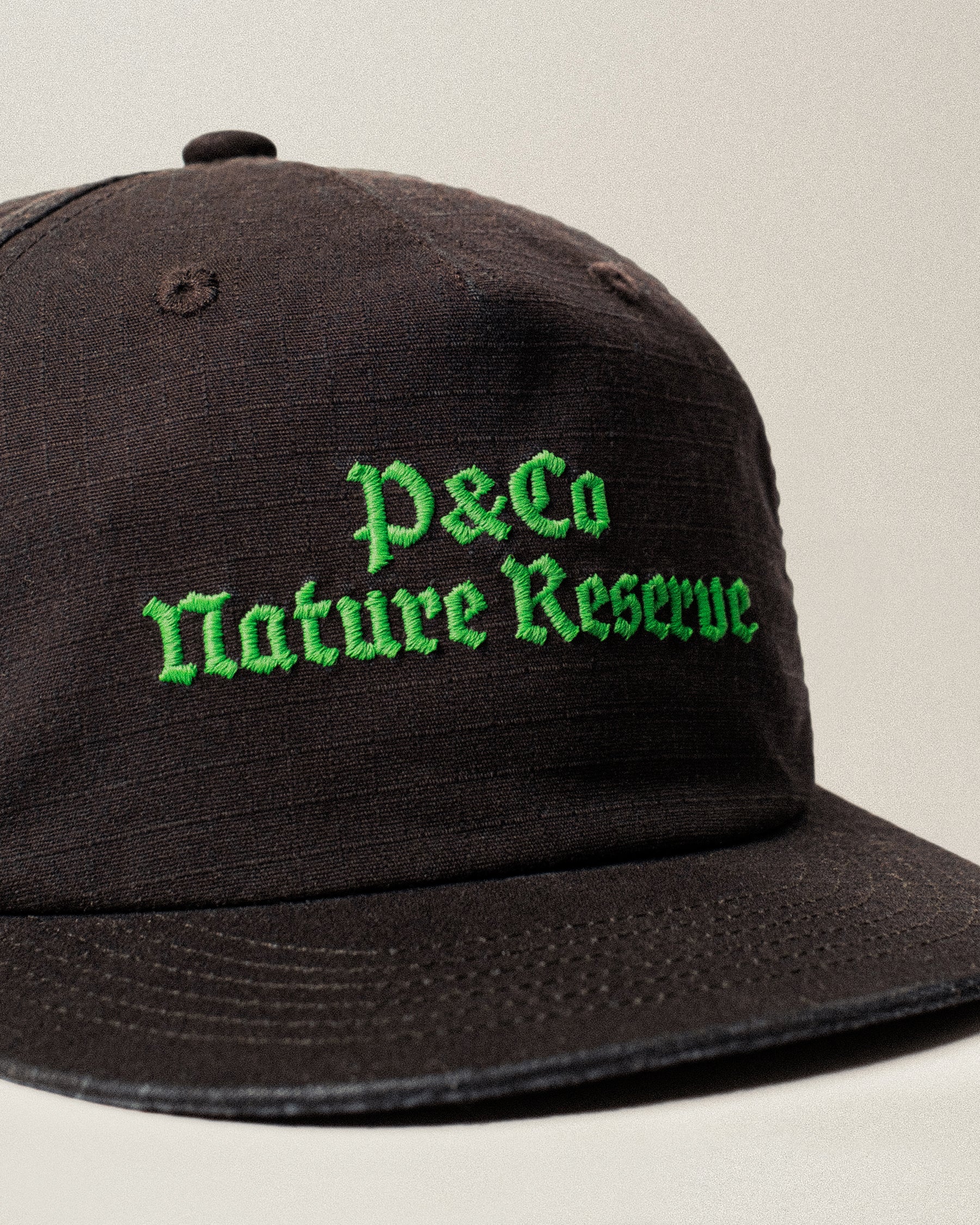 Nature Reserve Ripstop 5 Panel Cap - Black