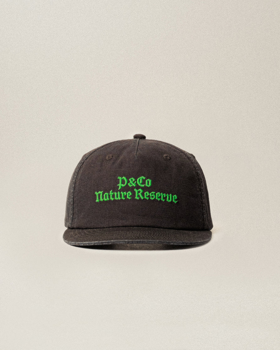 Nature Reserve Ripstop 5 Panel Cap - Black