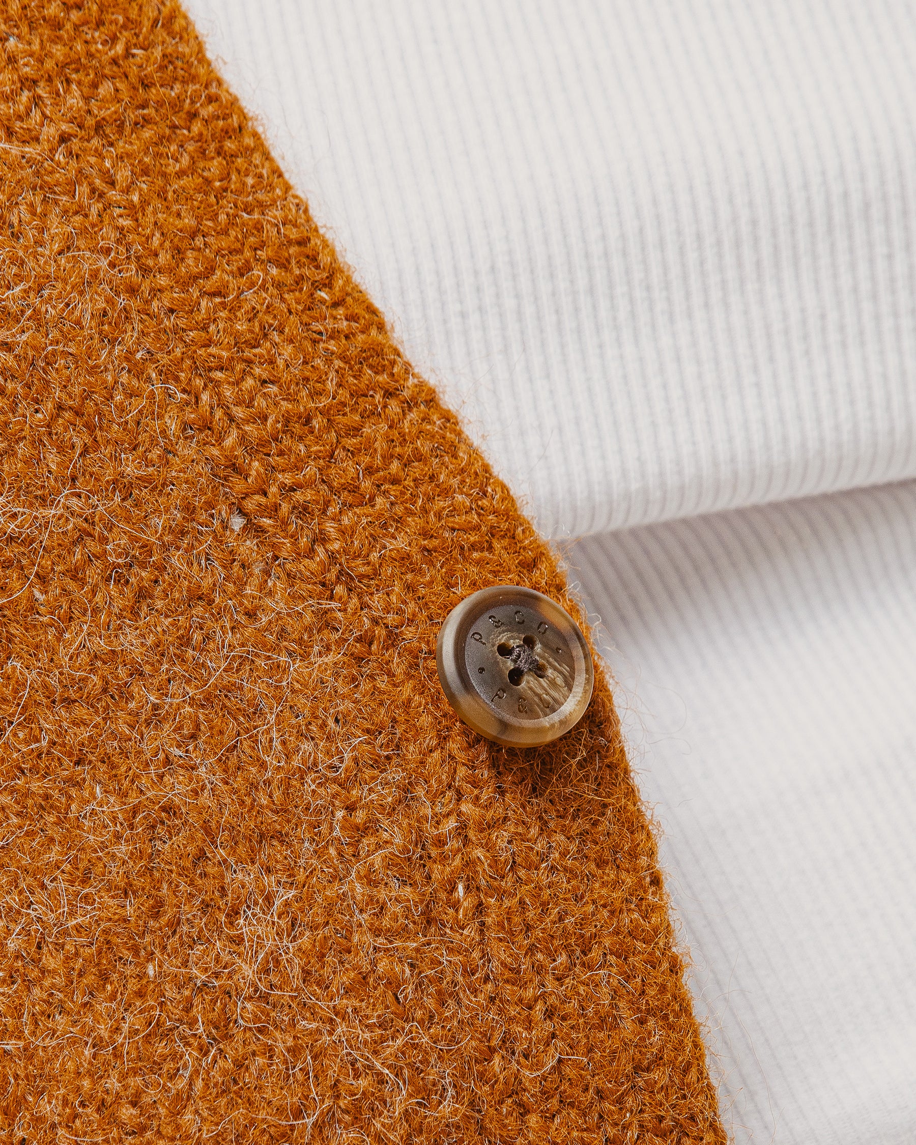 Archie Brushed Cardigan - Burnt Orange