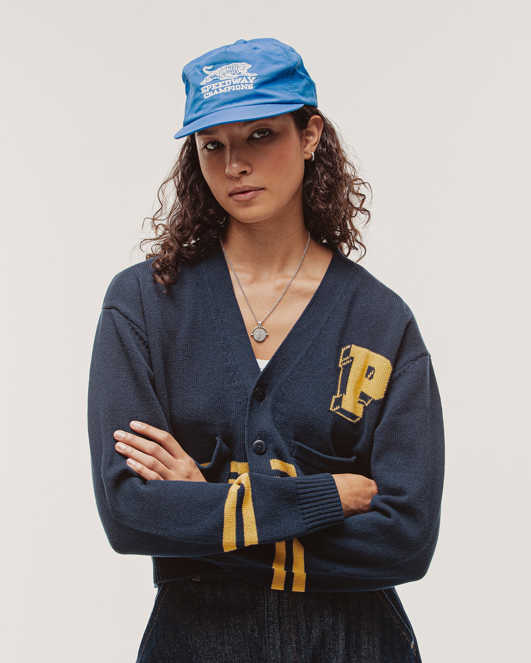 Josie Varsity Cardigan - Navy