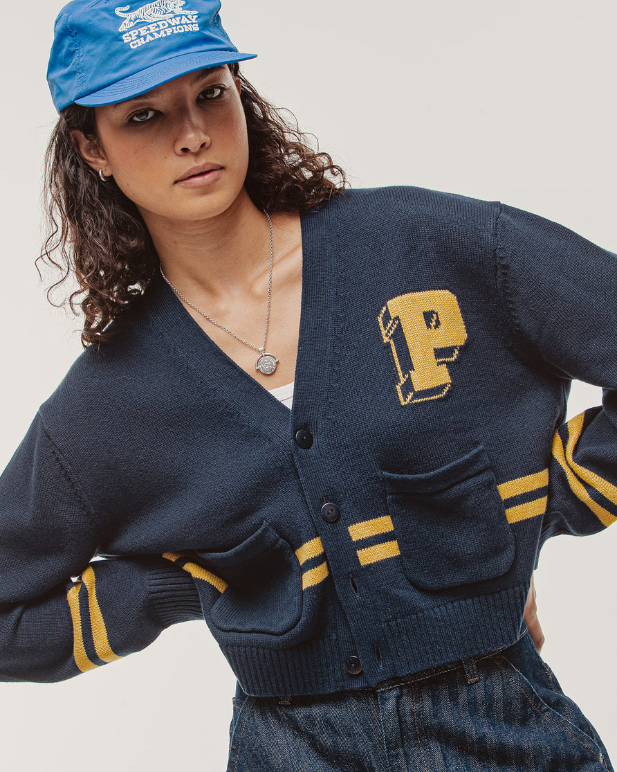 Josie Varsity Cardigan - Navy