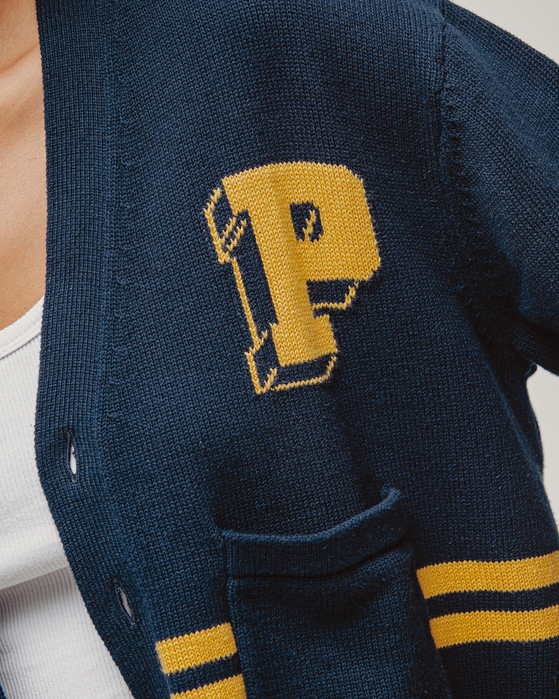 Josie Varsity Cardigan - Navy