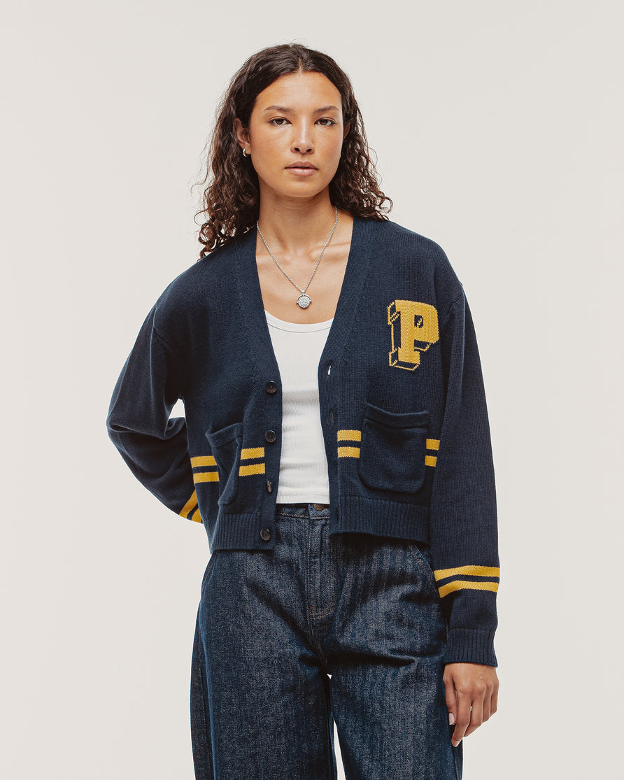Josie Varsity Cardigan - Navy