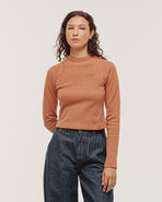 P&Co Ribbed Longsleeve Baby T-Shirt - Rust