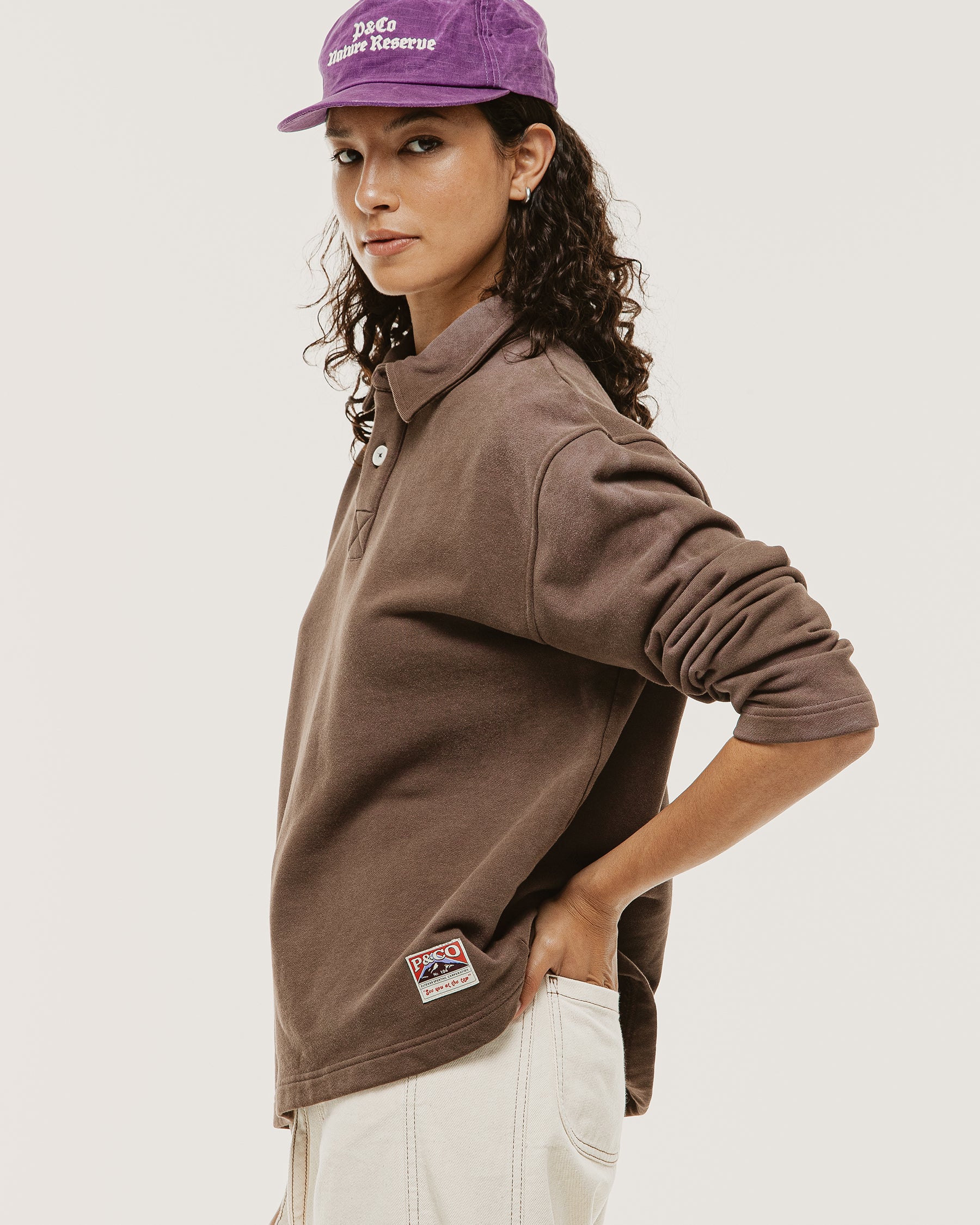 Emmett 1/4 Polo - Brown