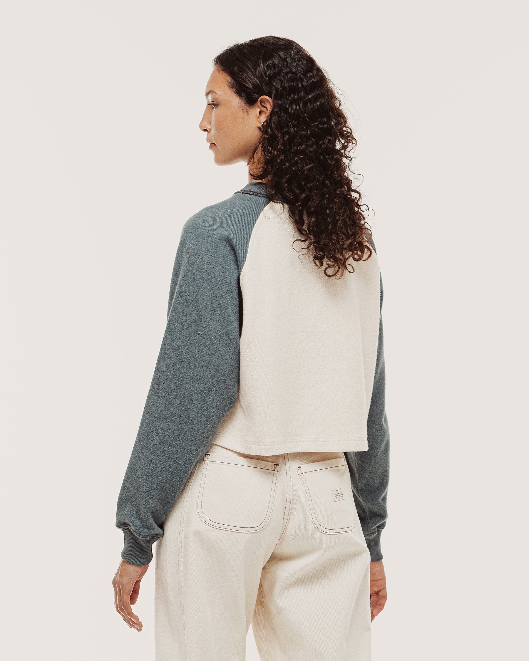 P&Co Raglan Longsleeve - Ecru & Steel