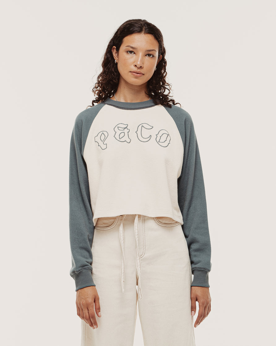 P&Co Raglan Longsleeve - Ecru & Steel