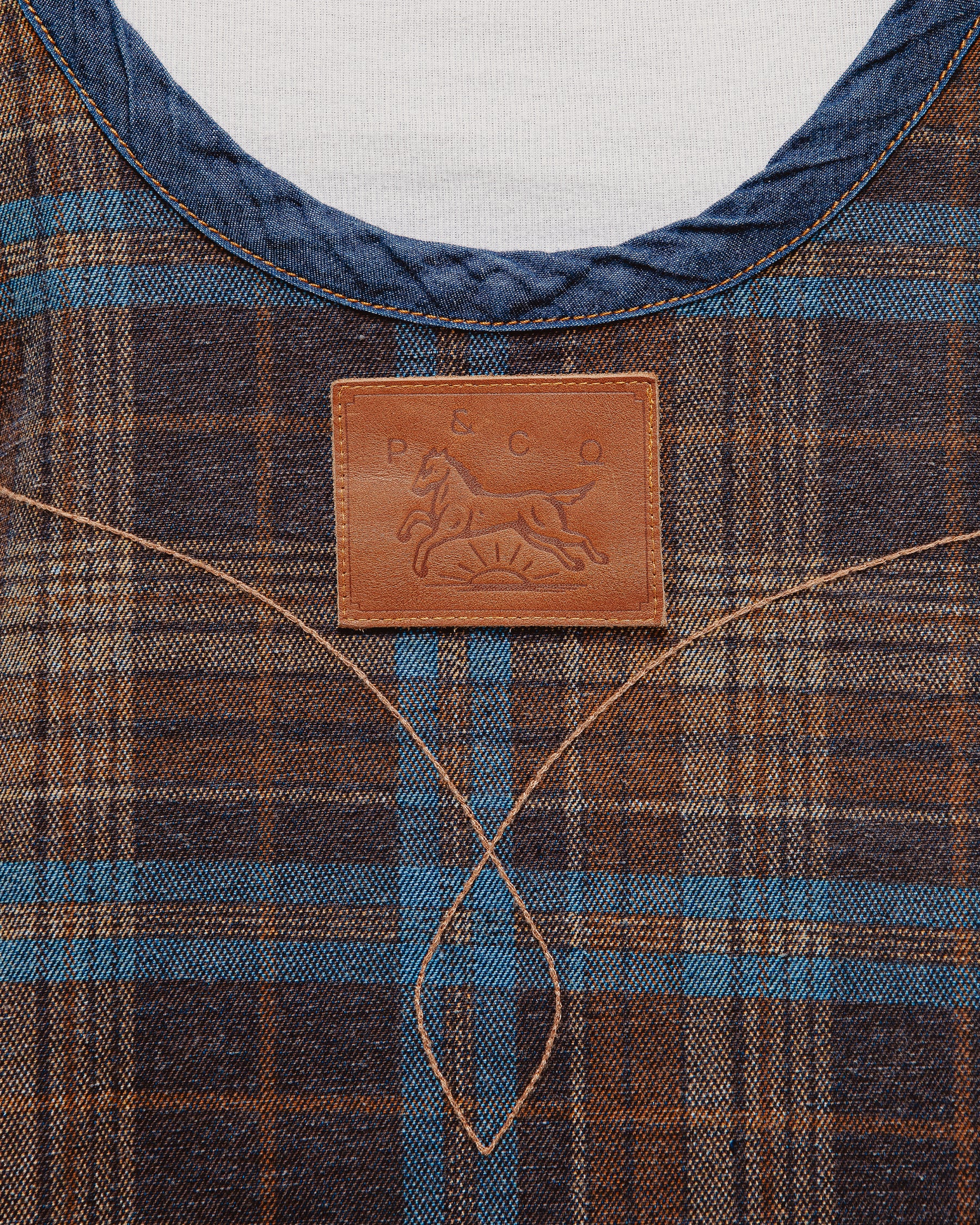 Bella Reversible Mini Denim Dress - Plaid & Raw Indigo