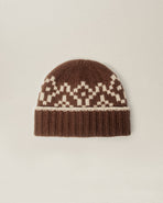 Navajo Chunky Knit  Beanie - Brown