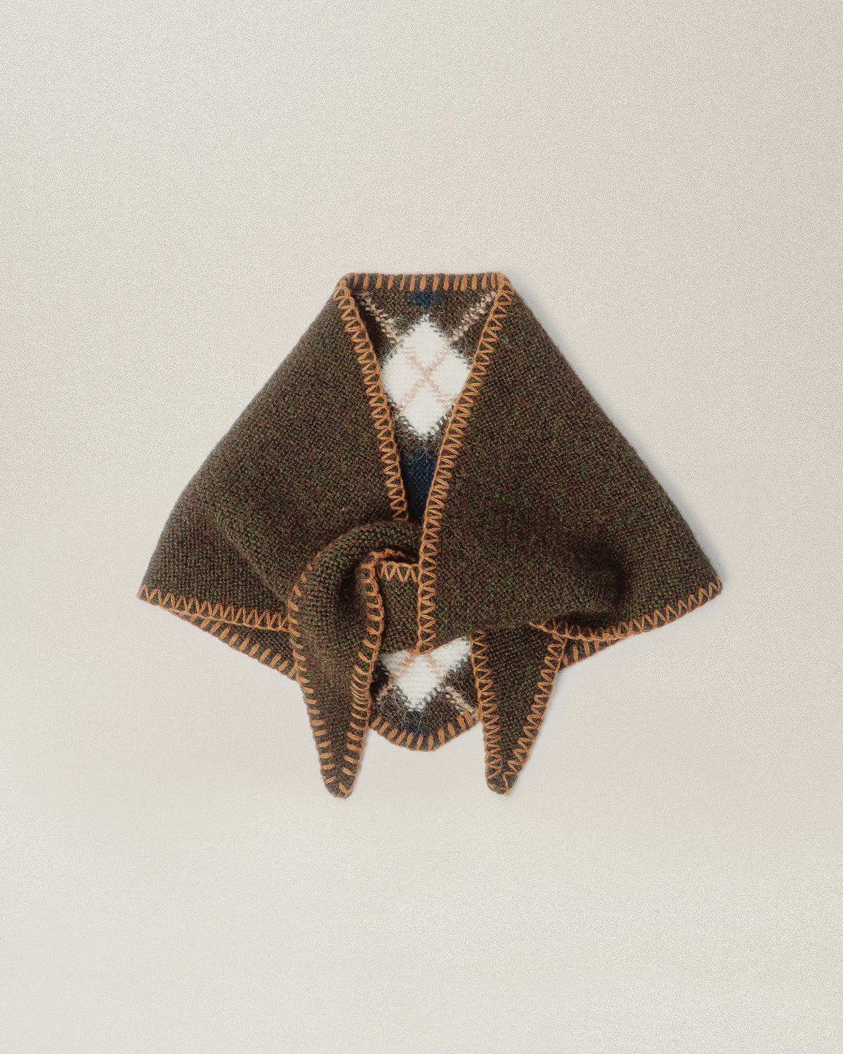 Mia Argyle Triangle Scarf - Olive