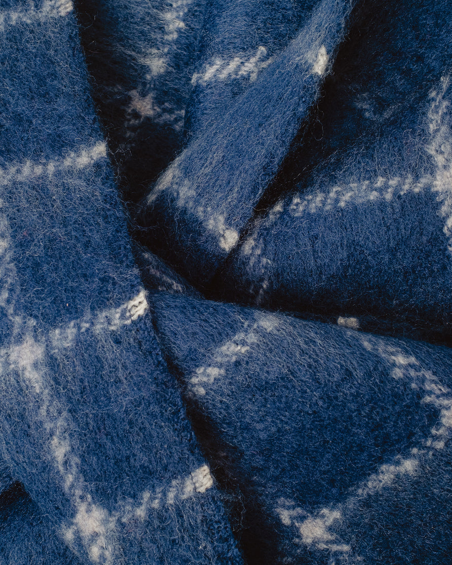 Checked Brushed Scarf - Grid Check