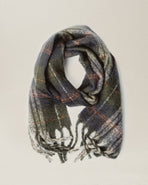 Checked Brushed Scarf - Green Plaid