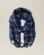 Checked Brushed Scarf - Grid Check