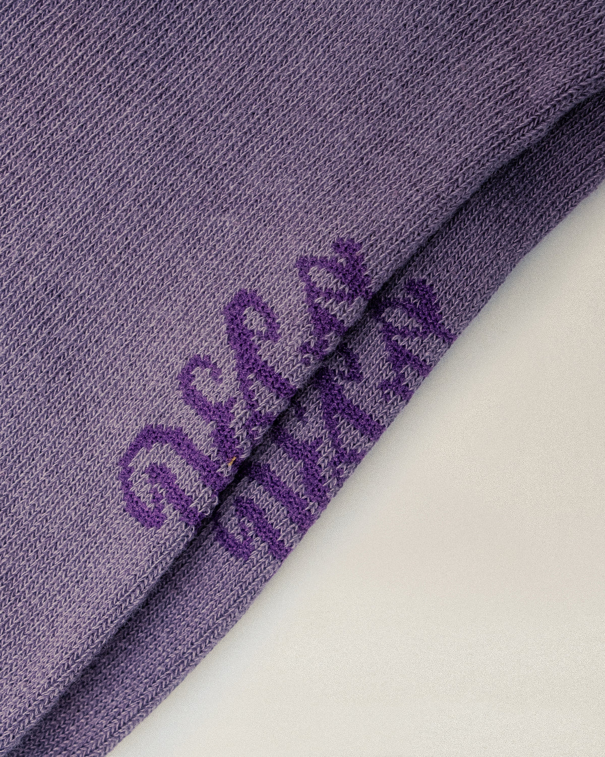 P&Co Chunky Ribbed Socks - Ecru & Purple