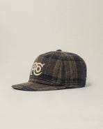 P&Co Classic Cotton Wool 5 Panel Cap - Green Plaid