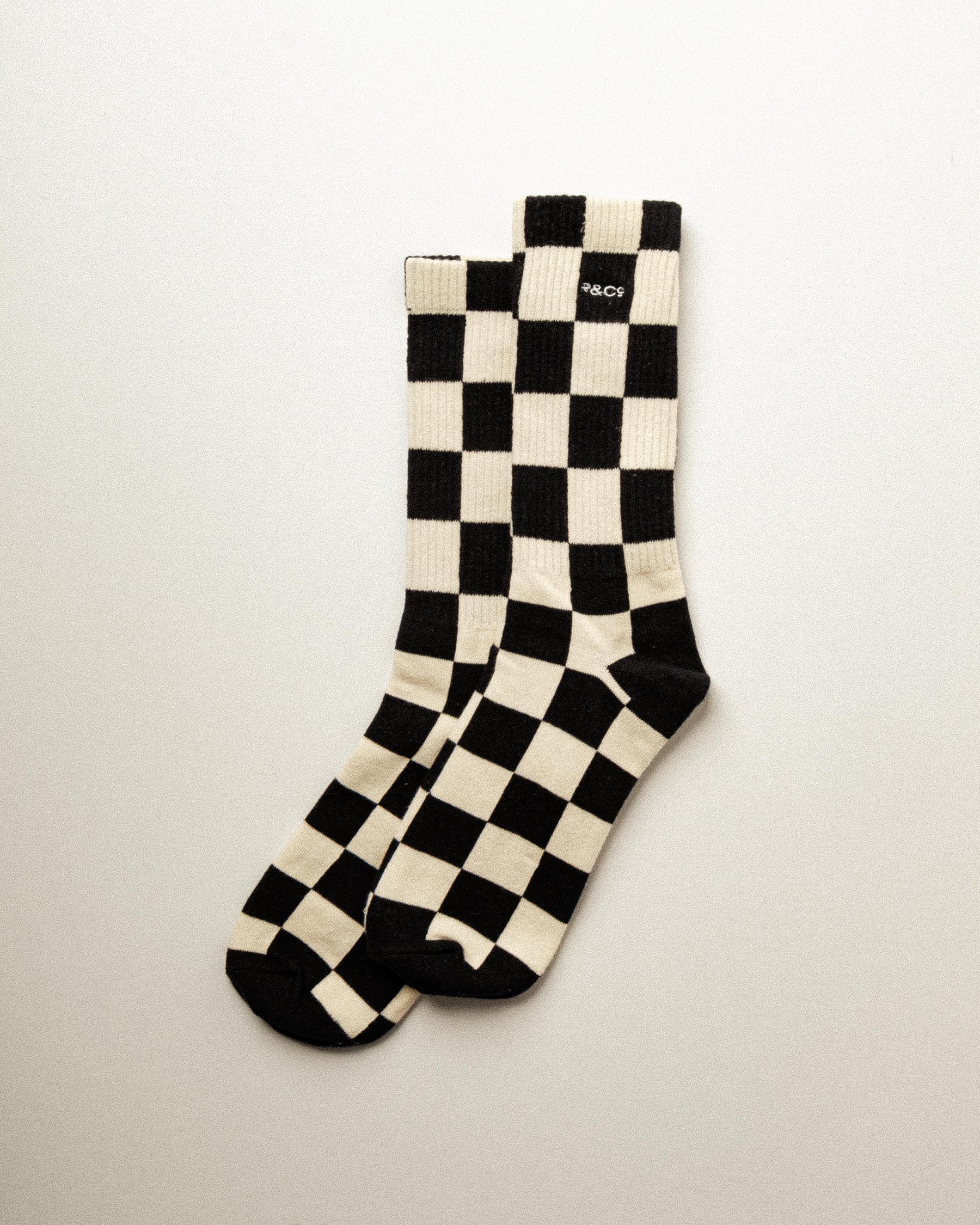 Checkerboard Socks - Black & White