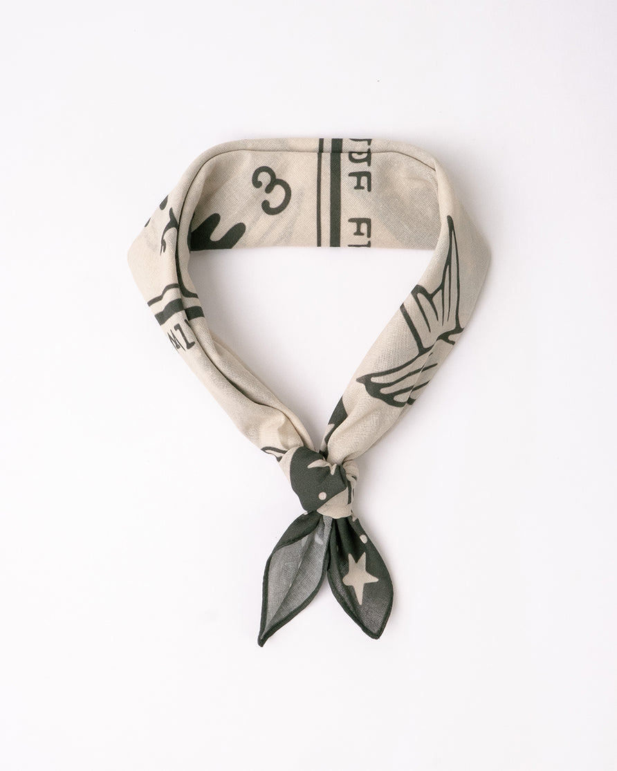 Freedom & Speed Bandana - Ecru & Black