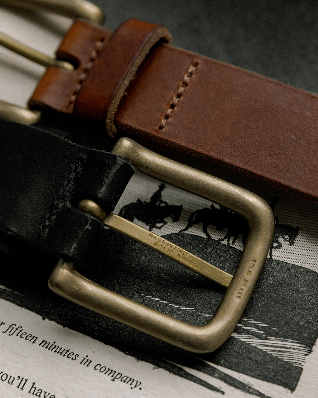 VIPERADE Men's Genuine Leather Belt - Antique Pin Buckle Casual/Denim Belt