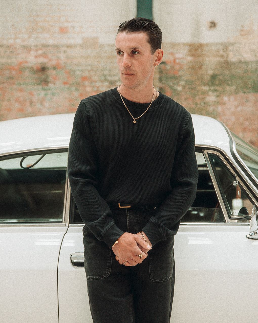 Crafted Ribbed Longsleeve - Washed Black